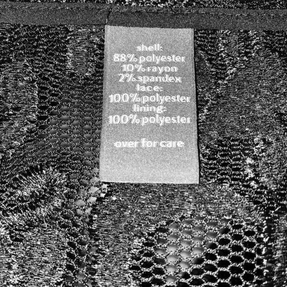 The Limited Black Lace Hem Jacket XS – Elegant Open Front Long Sleeve Blazer - Picture 5 of 6